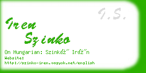 iren szinko business card